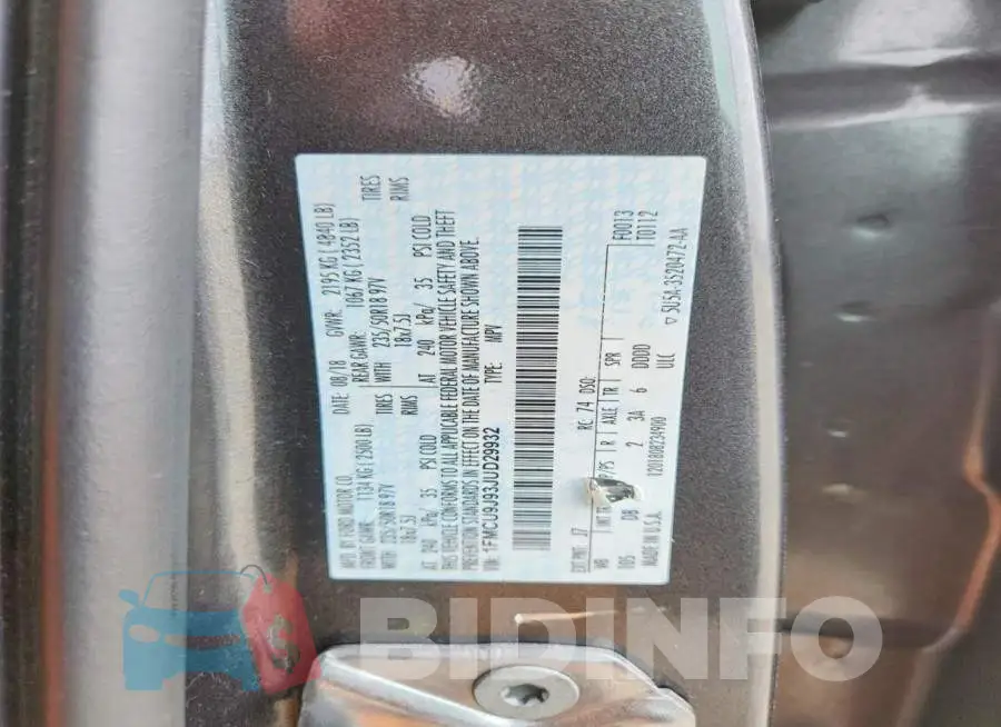 1FMCU9J93JUD29932 Photo# 12