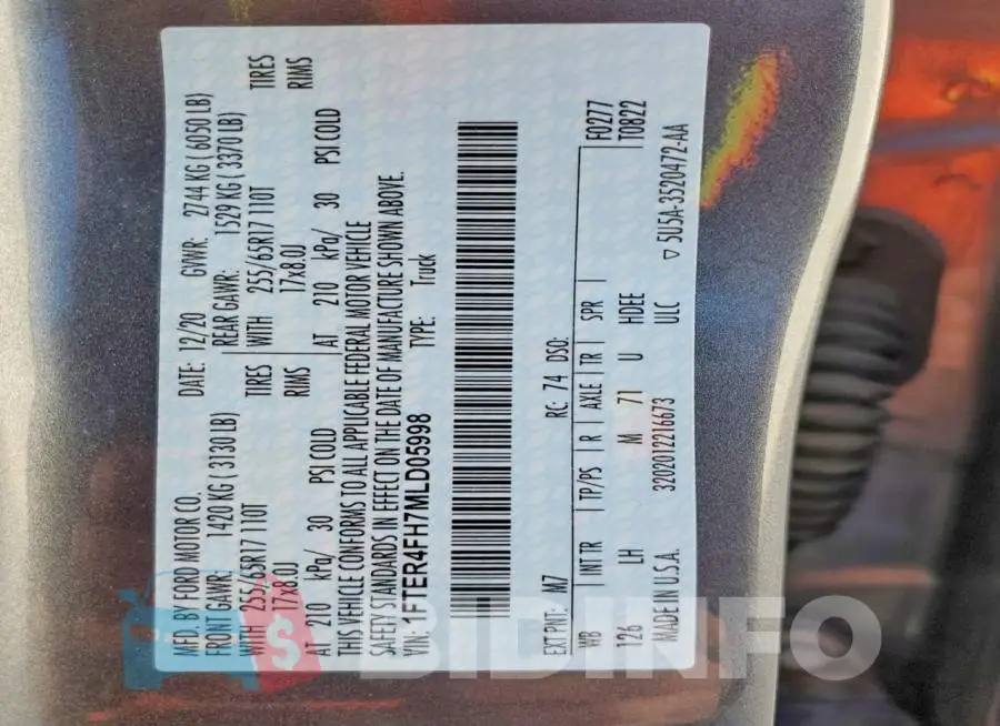 1FTER4FH7MLD05998 Photo# 13