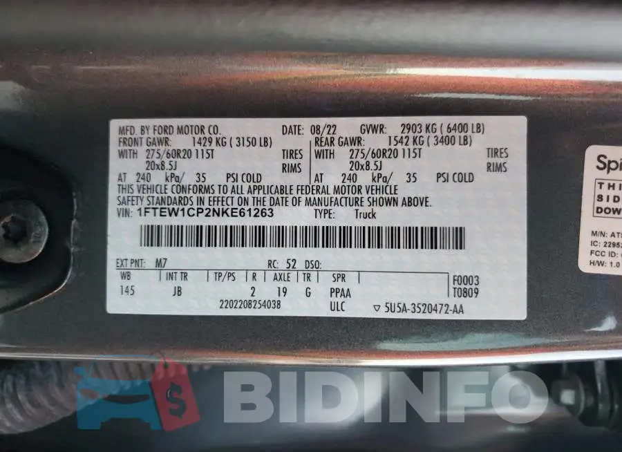1FTEW1CP2NKE61263 Photo# 13