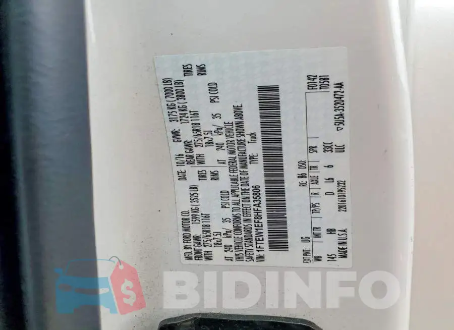 1FTEW1EF8HFA35806 Photo# 12
