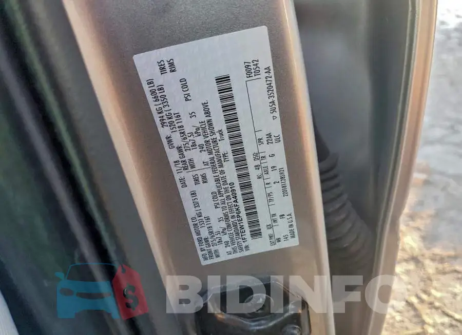 1FTEW1EP6KFA40910 Photo# 12