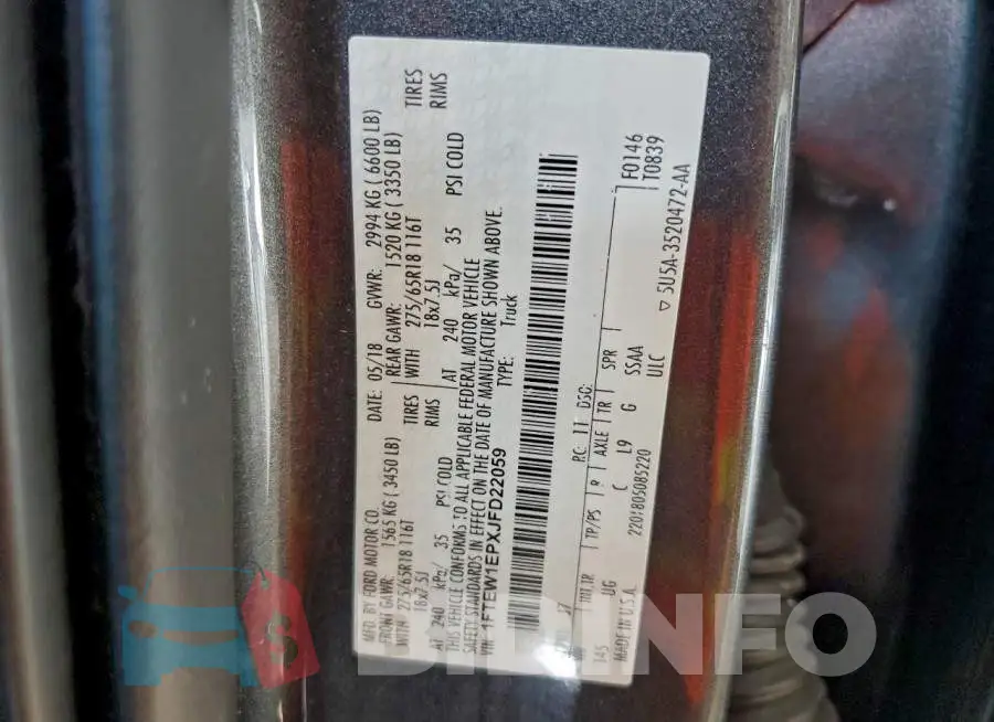 1FTEW1EPXJFD22059 Photo# 13