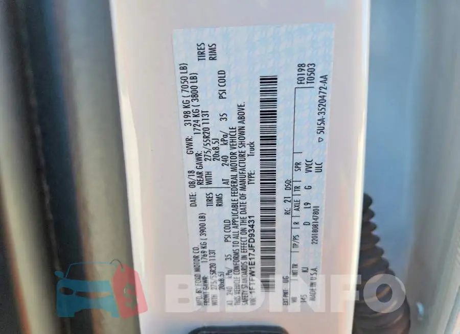 1FTFW1E17JFD93431 Photo# 13