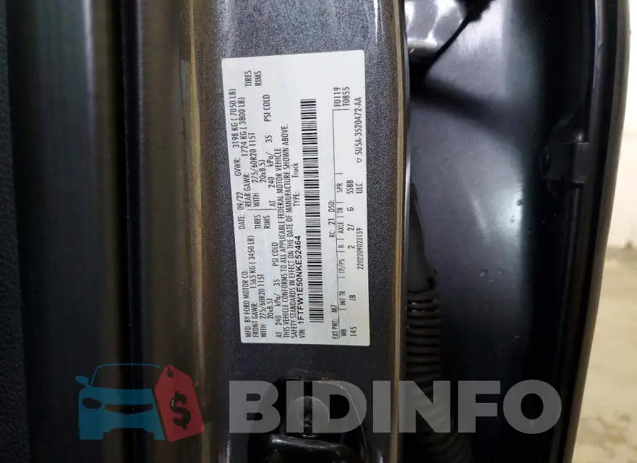 1FTFW1E50NKE52464 Photo# 12