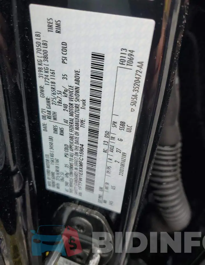1FTFW1E8XMFC15904 Photo# 12
