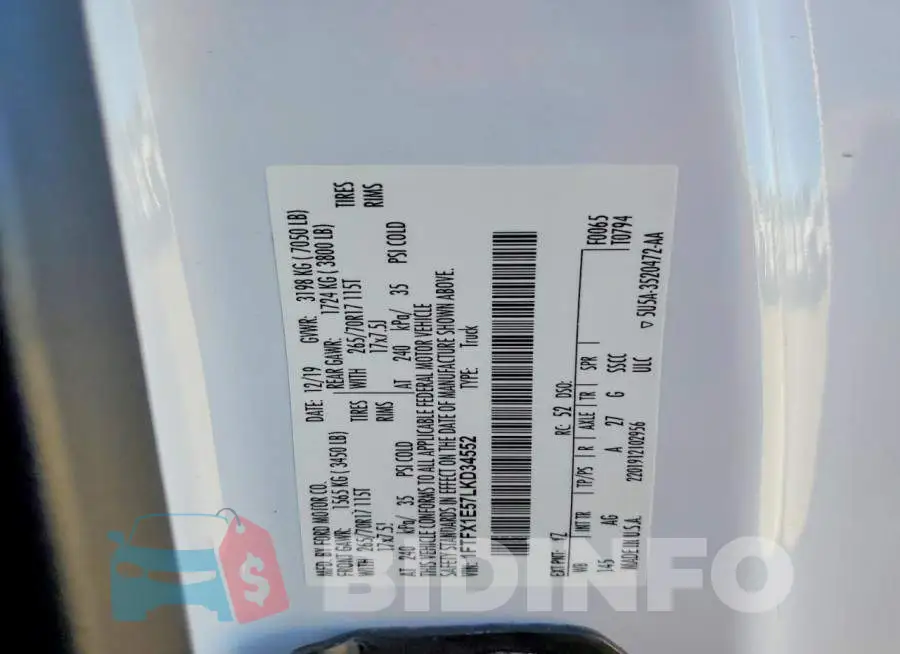 1FTFX1E57LKD34552 Photo# 12