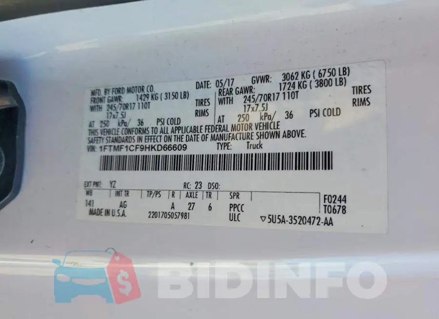 1FTMF1CF9HKD66609 Photo# 13