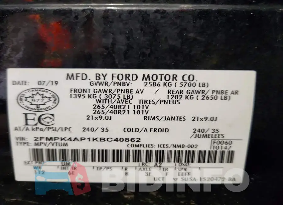 2FMPK4AP1KBC40862 Photo# 13