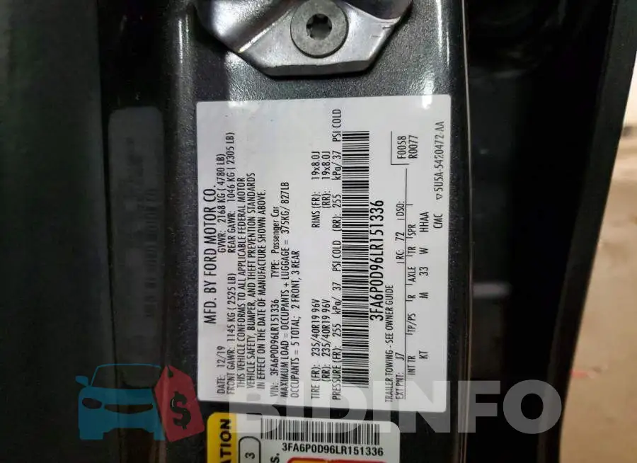 3FA6P0D96LR151336 Photo# 13