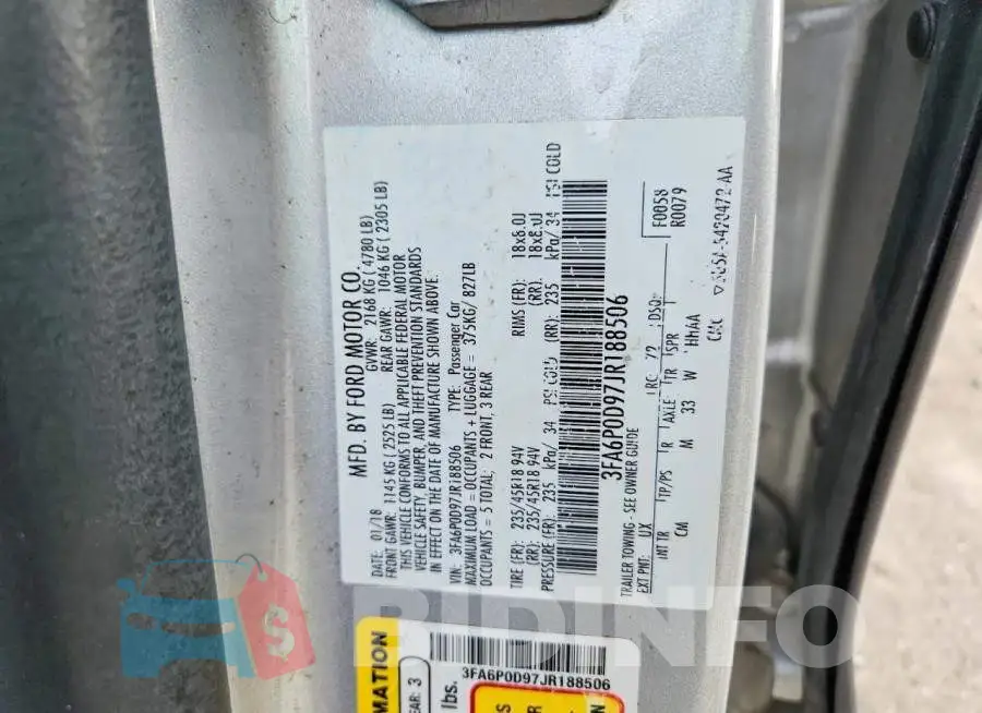 3FA6P0D97JR188506 Photo# 12