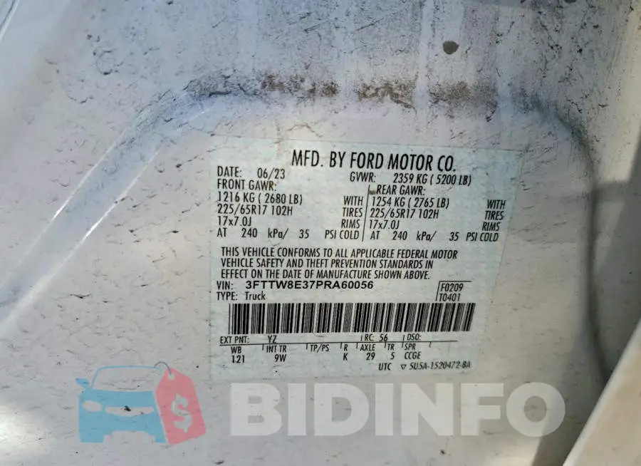 3FTTW8E37PRA60056 Photo# 12