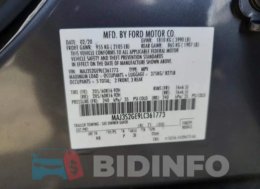 MAJ3S2GE9LC361773 Photo# 13