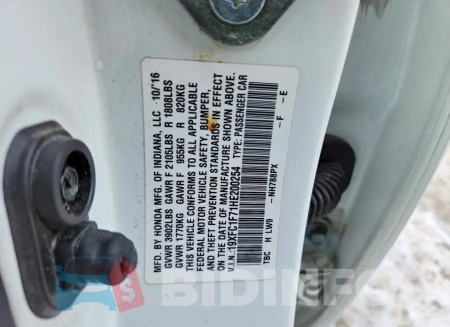 19XFC1F71HE200254 Photo# 12