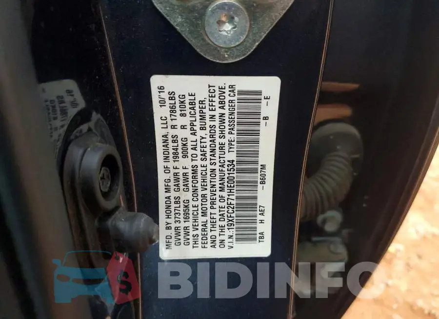 19XFC2F71HE001534 Photo# 12
