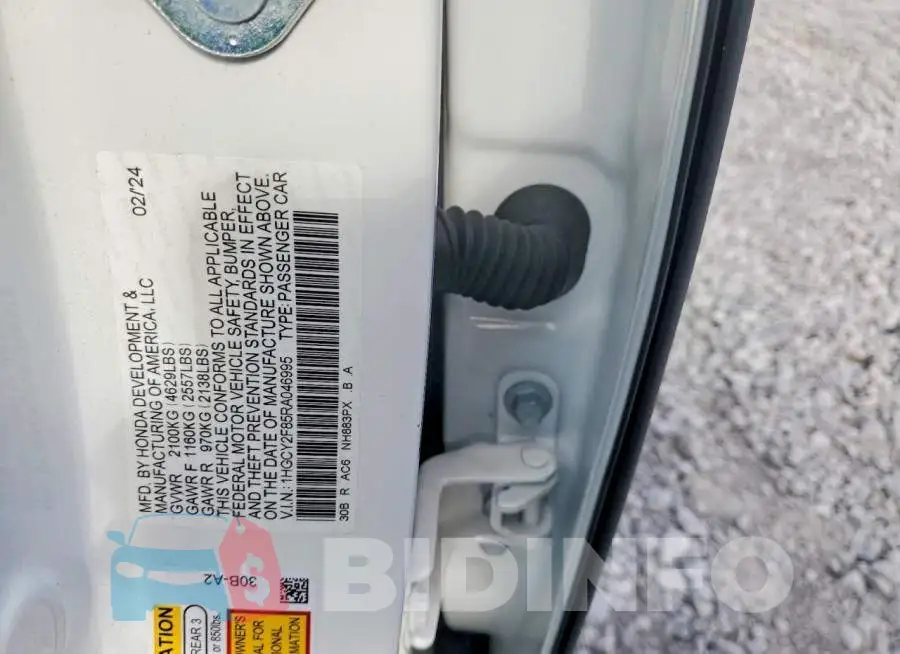 1HGCY2F85RA046995 Photo# 12