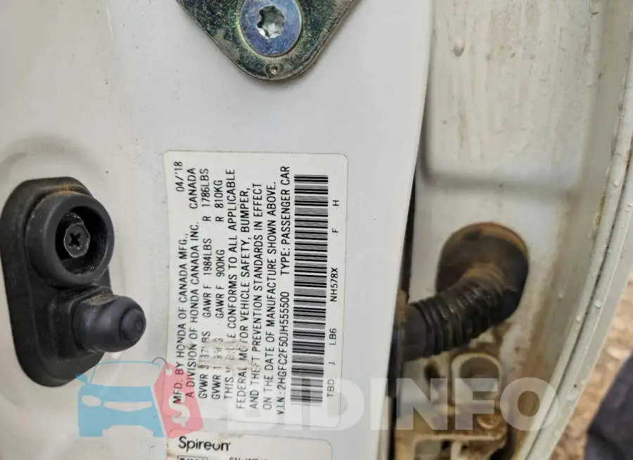 2HGFC2F50JH555500 Photo# 12