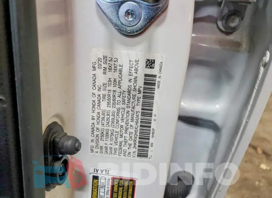 2HKRW2H5XLH642475 Photo# 13