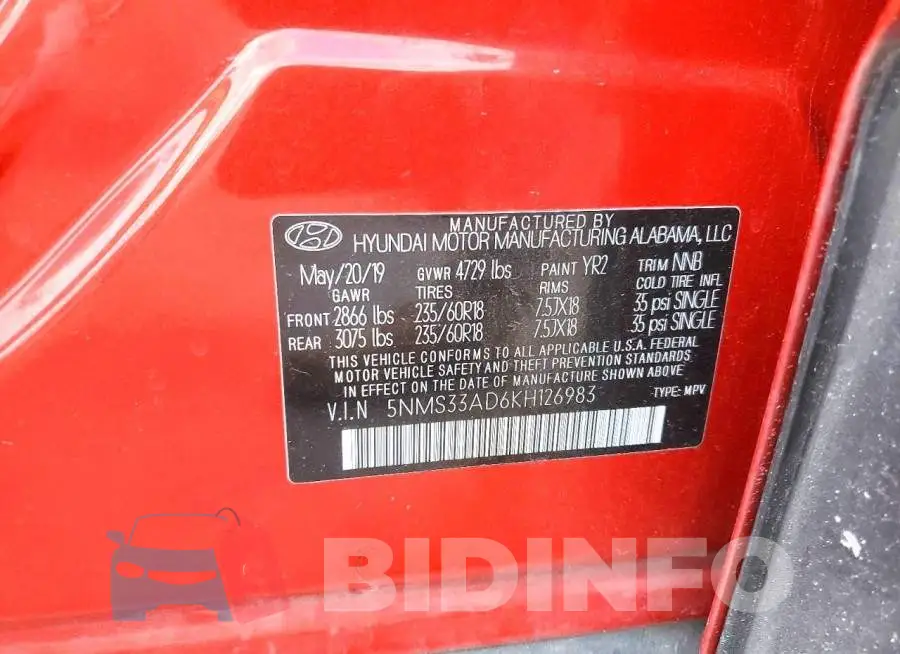 5NMS33AD6KH126983 Photo# 13
