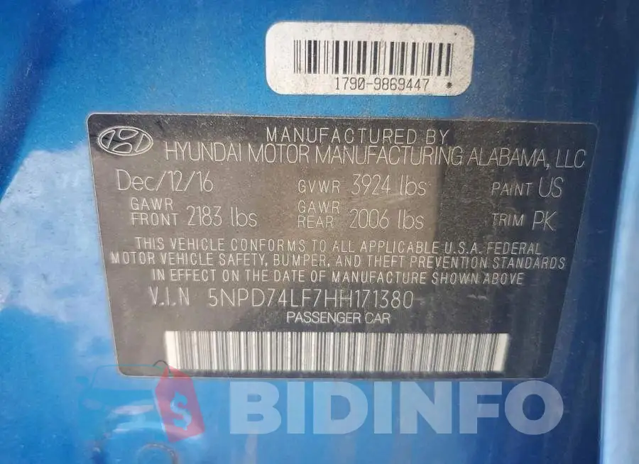 5NPD74LF7HH171380 Photo# 12
