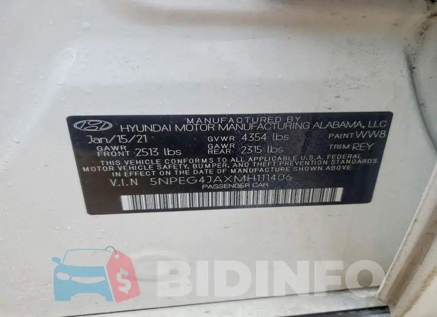 5NPEG4JAXMH111406 Photo# 12