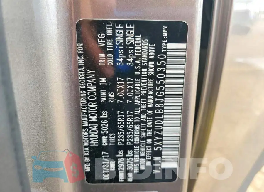 5XYZUDLB8JG550350 Photo# 13