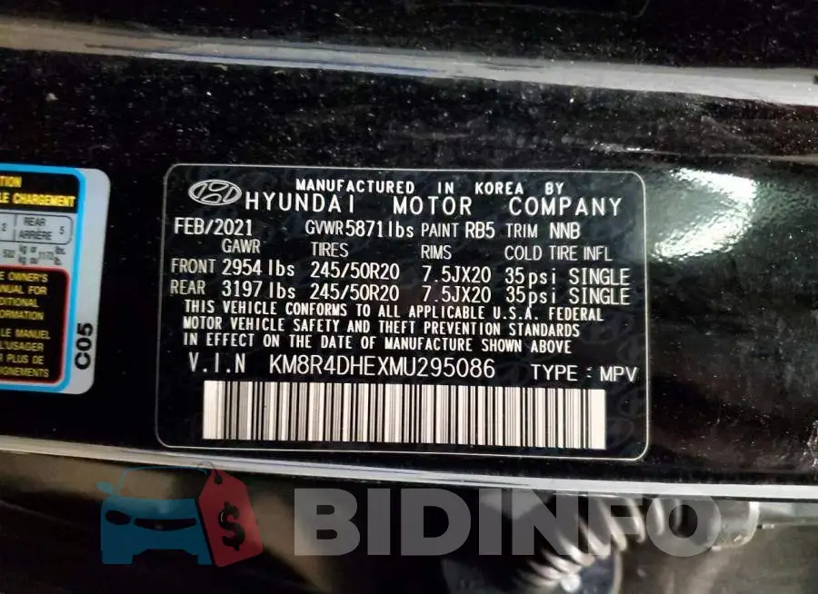 KM8R4DHEXMU295086 Photo# 14