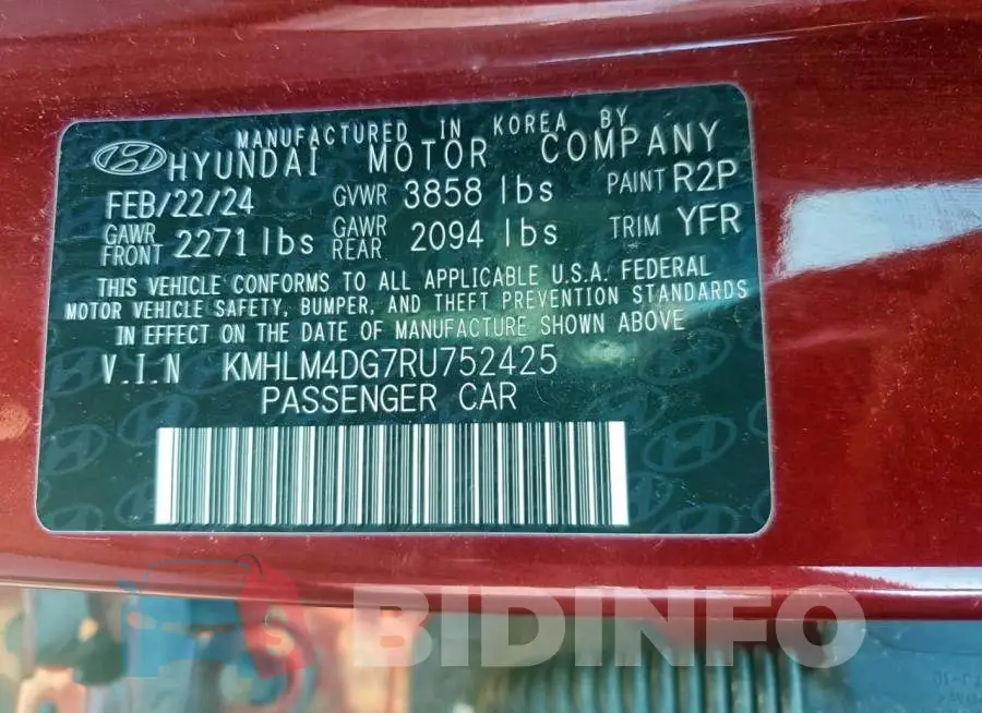 KMHLM4DG7RU752425 Photo# 12