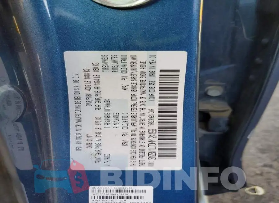 3MZBN1L70HM124199 Photo# 12