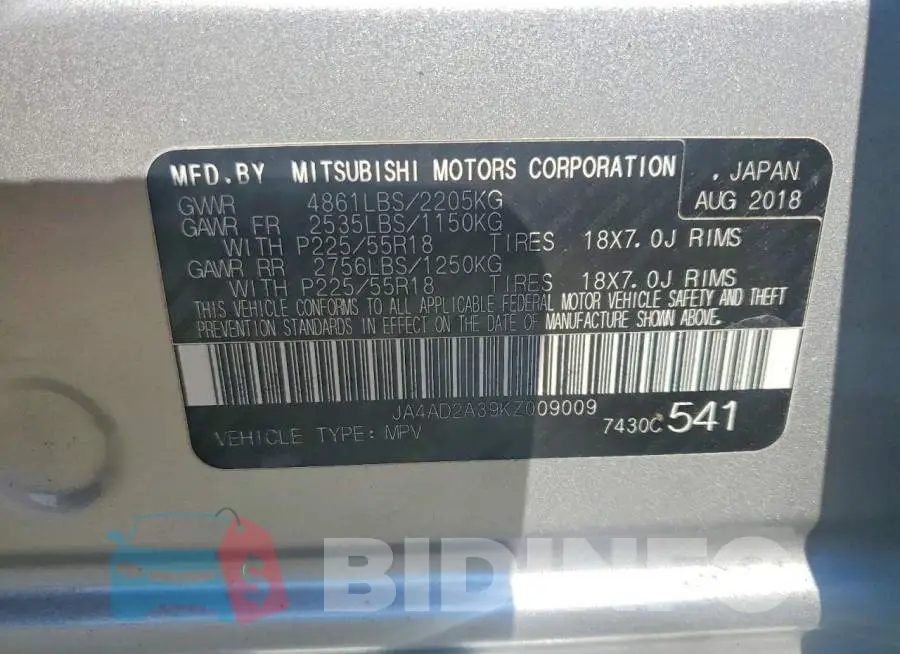 JA4AD2A39KZ009009 Photo# 12