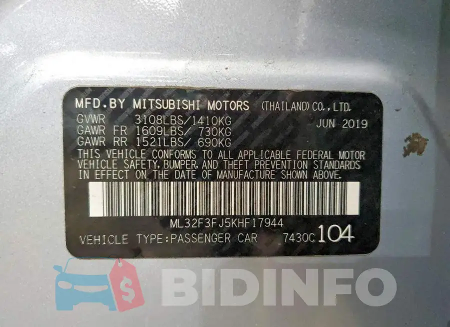 ML32F3FJ5KHF17944 Photo# 12