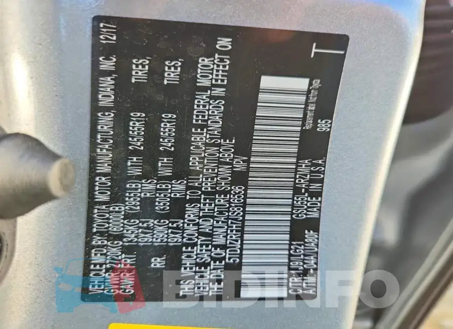 5TDJZRFH7JS816536 Photo# 13
