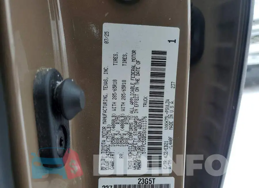 5TFPC5DB5SX111376 Photo# 12