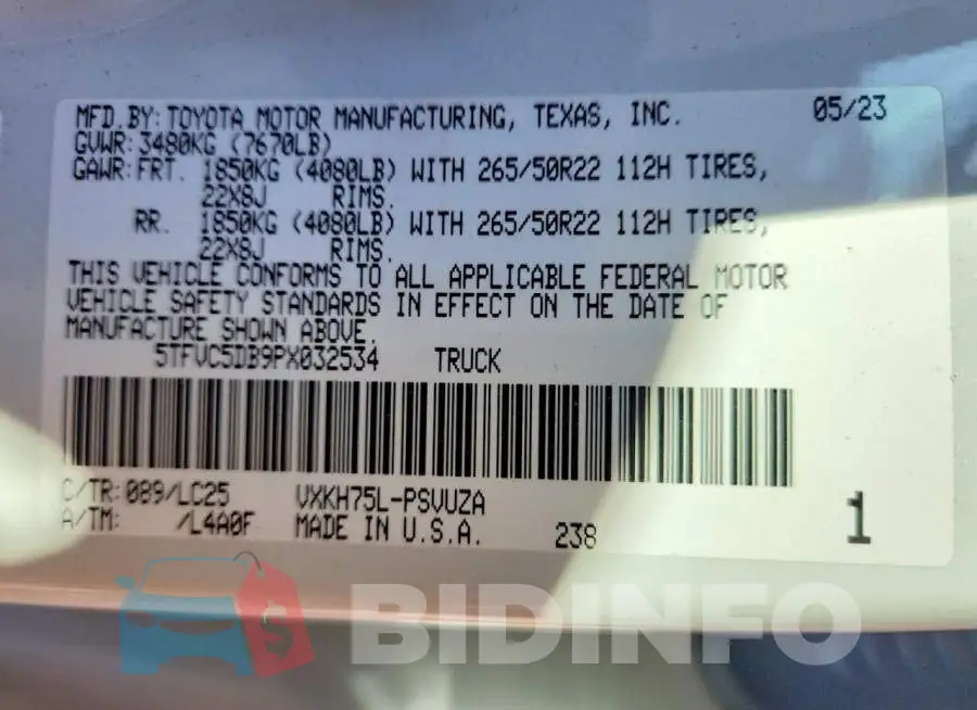 5TFVC5DB9PX032534 Photo# 12