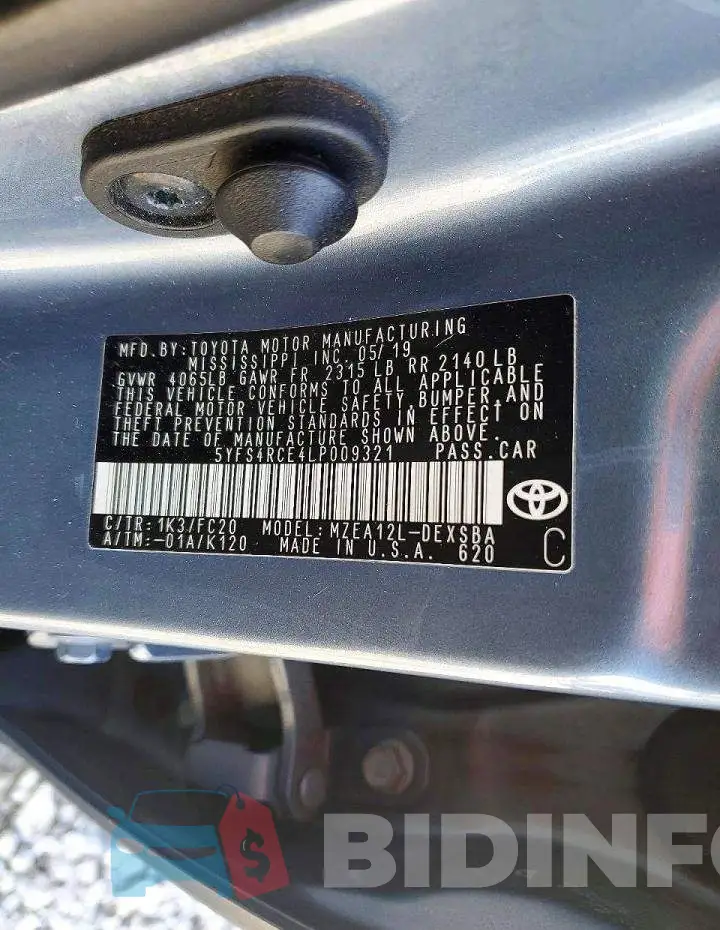 5YFS4RCE4LP009321 Photo# 13