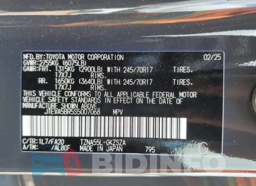 JTEVA5BR5S5007068 Photo# 13