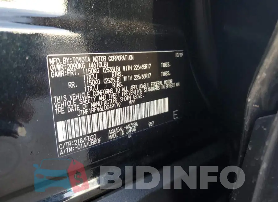 JTMF1RFV6LD049179 Photo# 13