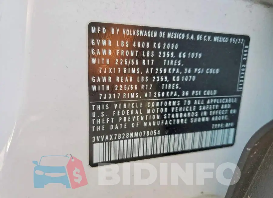 3VVAX7B28NM078054 Photo# 12