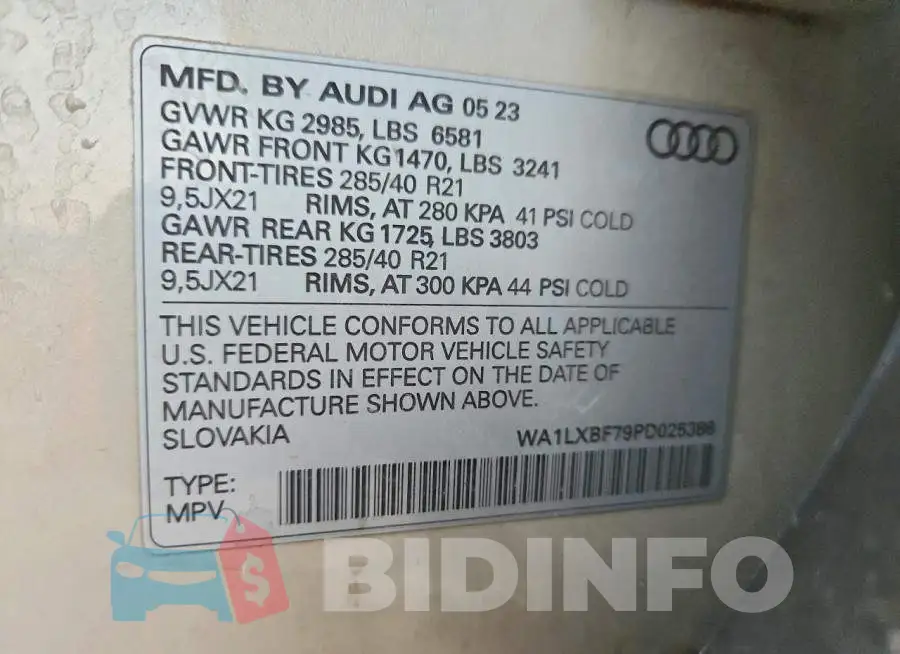 WA1LXBF79PD025386 Photo# 13
