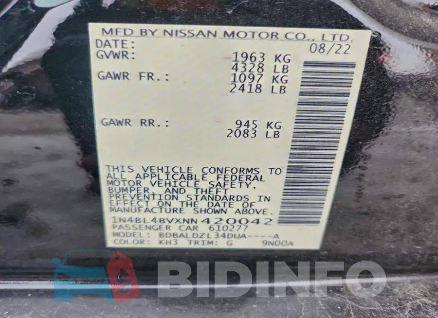 1N4BL4BVXNN420042 Photo# 12