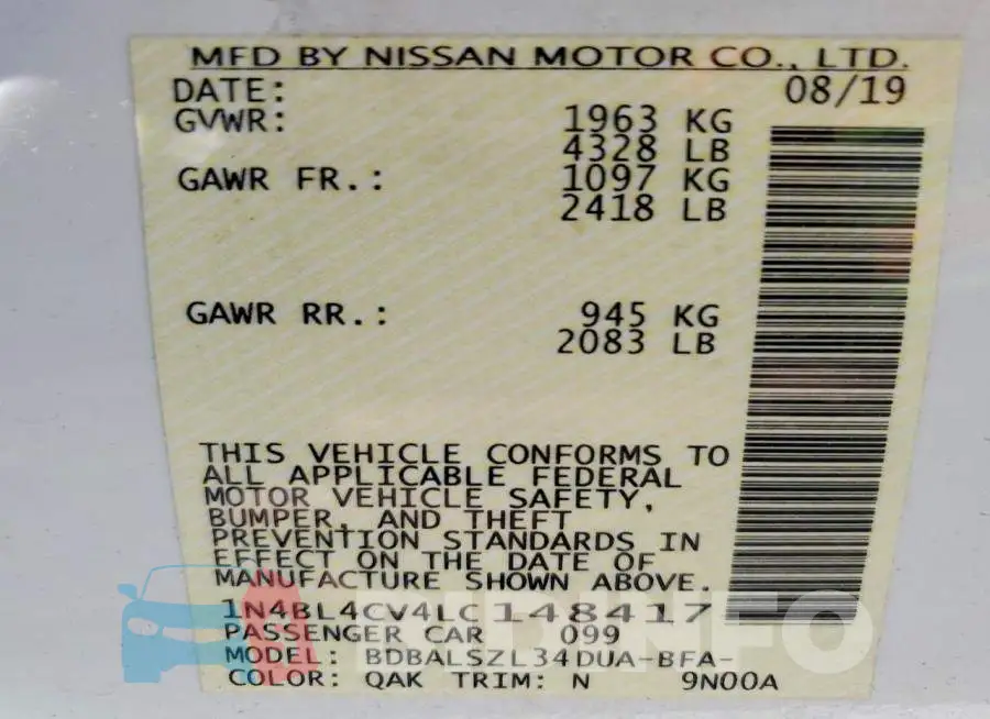 1N4BL4CV4LC148417 Photo# 13