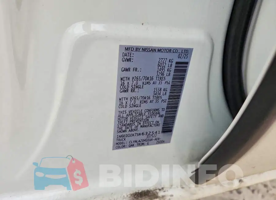 1N6ED1EK7SN632541 Photo# 12