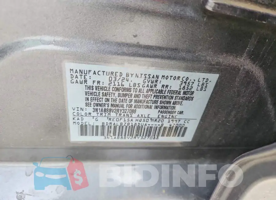 3N1AB8BV2RY327088 Photo# 12