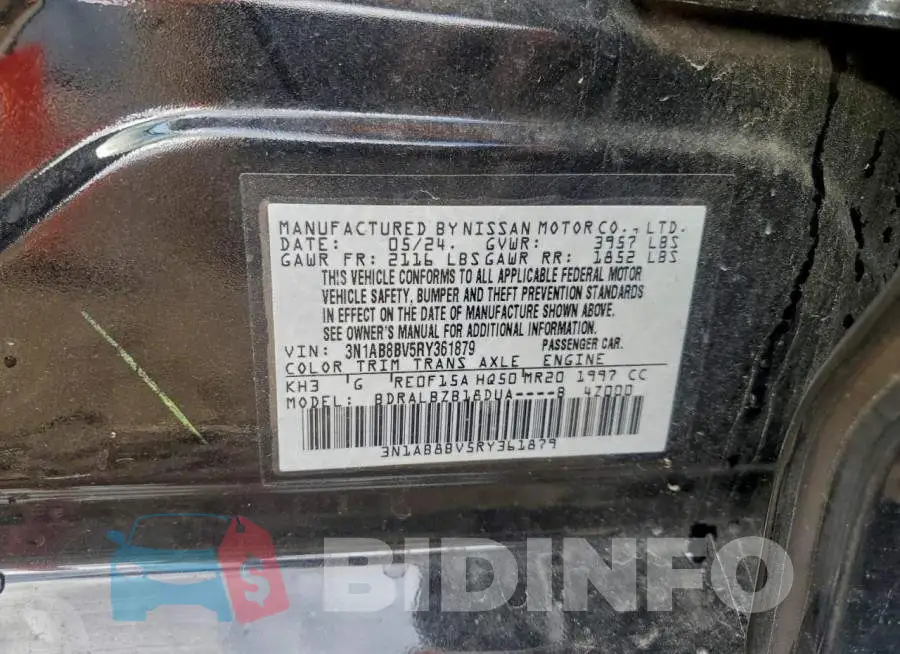 3N1AB8BV5RY361879 Photo# 13
