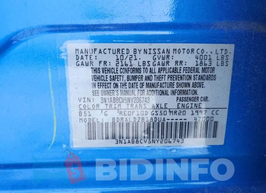 3N1AB8CV5NY206743 Photo# 12
