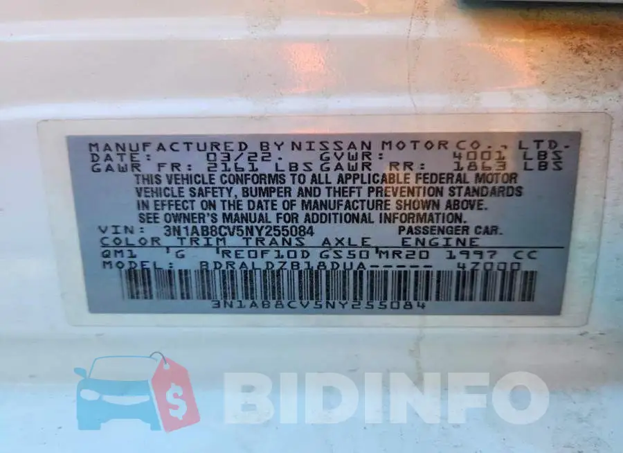 3N1AB8CV5NY255084 Photo# 12