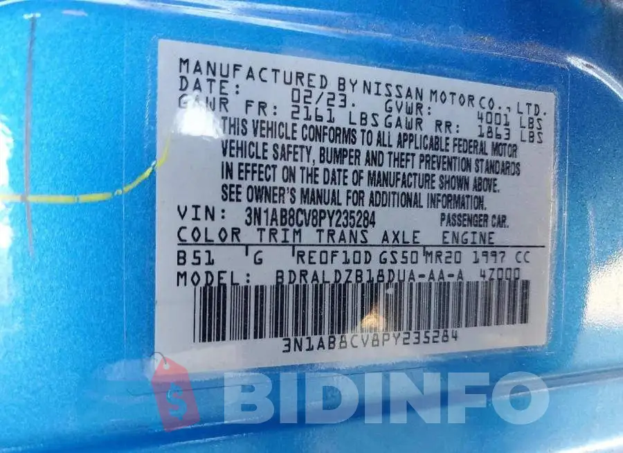 3N1AB8CV8PY235284 Photo# 12