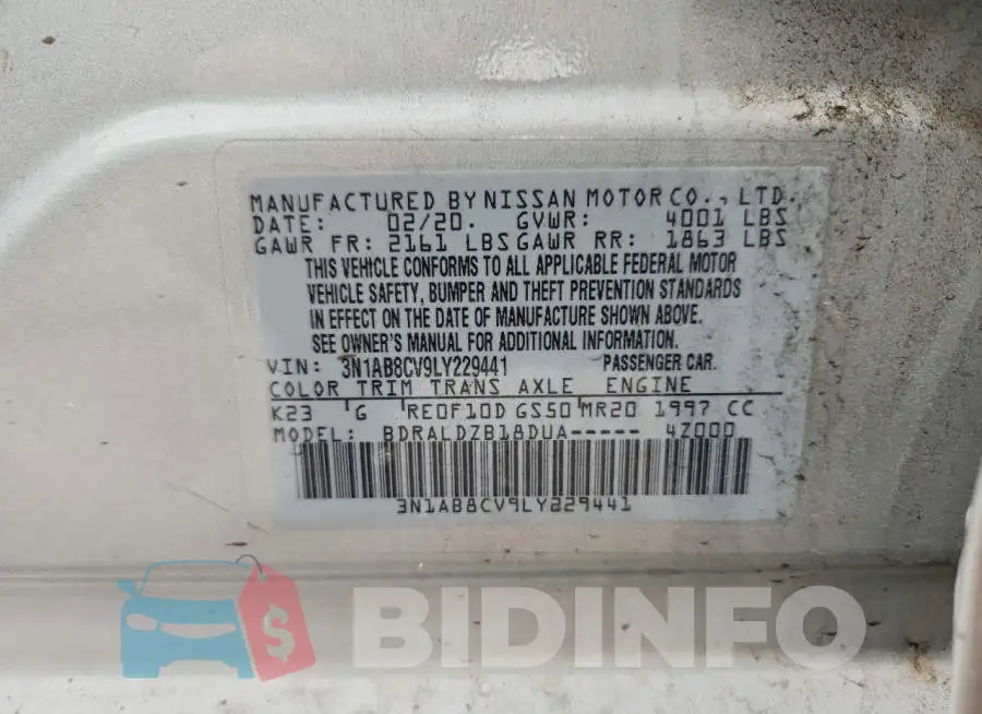 3N1AB8CV9LY229441 Photo# 12