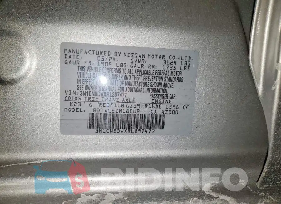 3N1CN8DVXRL897477 Photo# 12