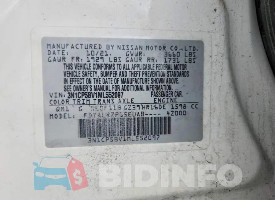 3N1CP5BV1ML552097 Photo# 14