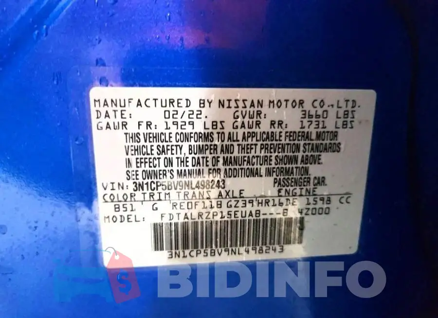 3N1CP5BV9NL498243 Photo# 12